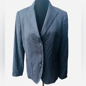 Brooks Brothers Navy Wool Blazer  Size 12 Classic Academia 3 Button Closure